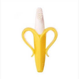 Listing 2 of 3 for 2PCS Toothbrush Banana Aimee Safe Teething Infant Chew Toy Silicone Toothbrush