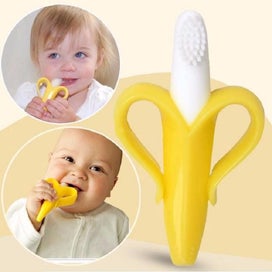 Listing 3 of 3 for 2PCS Toothbrush Banana Aimee Safe Teething Infant Chew Toy Silicone Toothbrush