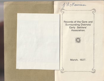 Listing 2 of 4 for Records of the Gore and Surrounding Districts Early Settlers Association, Vol.1