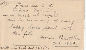 Listing 10 of 12 for Tikao Talks, Herries Beattie. Signed & with provenance.