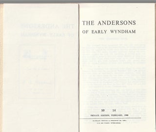 Listing 3 of 3 for The Andersons of Early Wyndham, Herries Beattie