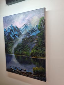 Listing 5 of 14 for Afterpay - Rays of light Fiordland - Landscape Painting by Caley Hall