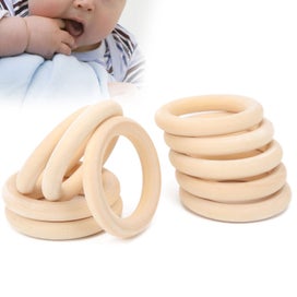 Listing 5 of 5 for 20Pcs Wood Baby Natural Teething Rings DIY(65mm )