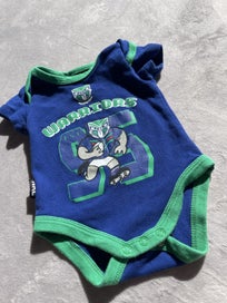 Listing 2 of 3 for NRL Warriors Baby Onesie Bodysuit Blue Green Rugby 0–3 Months