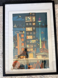 Listing 2 of 2 for La Ciudad Moderna Night time (Limited Edition Fine Art Print)