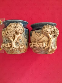 Listing 1 of 4 for 2 x Dovedale Pottery "country scene" pots
