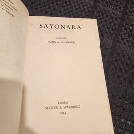 Listing 3 of 9 for Sayonara - James A. Michener - First Edition 1954