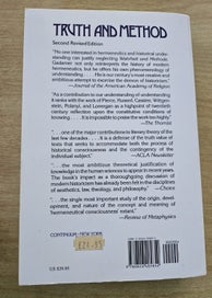 Listing 2 of 7 for Truth and Method by Hans-Georg Gadamer