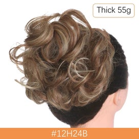 Listing 2 of 19 for Synthetic Messy Hair Bun Chignon Scrunchies Fake Hair Band Braid Elastic