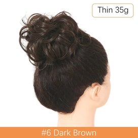 Listing 4 of 19 for Synthetic Messy Hair Bun Chignon Scrunchies Fake Hair Band Braid Elastic