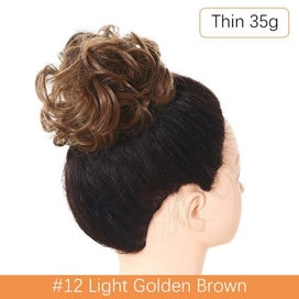 Listing 6 of 19 for Synthetic Messy Hair Bun Chignon Scrunchies Fake Hair Band Braid Elastic