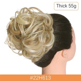 Listing 7 of 19 for Synthetic Messy Hair Bun Chignon Scrunchies Fake Hair Band Braid Elastic