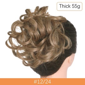 Listing 9 of 19 for Synthetic Messy Hair Bun Chignon Scrunchies Fake Hair Band Braid Elastic