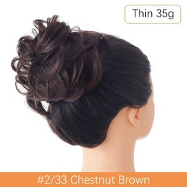 Listing 11 of 19 for Synthetic Messy Hair Bun Chignon Scrunchies Fake Hair Band Braid Elastic