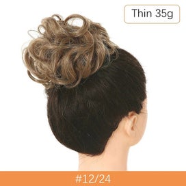 Listing 13 of 19 for Synthetic Messy Hair Bun Chignon Scrunchies Fake Hair Band Braid Elastic