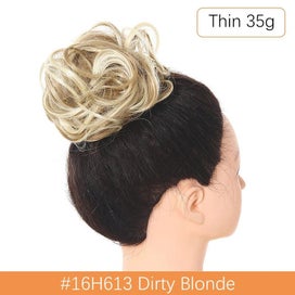 Listing 14 of 19 for Synthetic Messy Hair Bun Chignon Scrunchies Fake Hair Band Braid Elastic