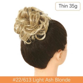 Listing 15 of 19 for Synthetic Messy Hair Bun Chignon Scrunchies Fake Hair Band Braid Elastic