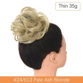Listing 16 of 19 for Synthetic Messy Hair Bun Chignon Scrunchies Fake Hair Band Braid Elastic
