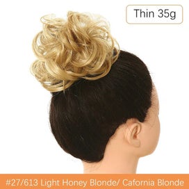 Listing 17 of 19 for Synthetic Messy Hair Bun Chignon Scrunchies Fake Hair Band Braid Elastic