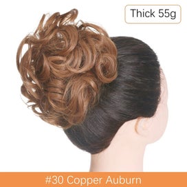Listing 18 of 19 for Synthetic Messy Hair Bun Chignon Scrunchies Fake Hair Band Braid Elastic