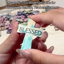 Listing 3 of 7 for 12Pcs Magnetic Cross Bookmarks Gifts, Cross Magnetic Bookmarks with Inspira