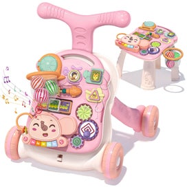 Listing 1 of 7 for Toddler Learning Table Infant Musical Learning Walker with Rolling, Pink Ba