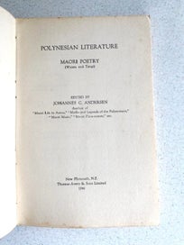 Listing 2 of 4 for Book: 1946 Polynesian Literature Maori Poetry J.C. Andersen Book