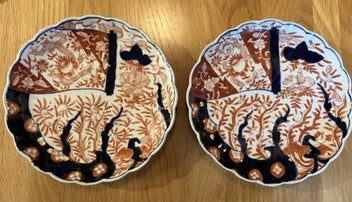 Listing 6 of 6 for Pair of Antique Japanese Imari Scalloped Porcelain Plates