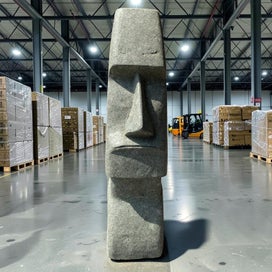 Listing 4 of 7 for $1 RESERVE EASTER ISLAND GARDEN STATUE 840mm BIG SIZE CARVED STONE WAS $1295