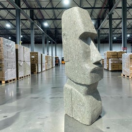 Listing 5 of 7 for $1 RESERVE EASTER ISLAND GARDEN STATUE 840mm BIG SIZE CARVED STONE WAS $1295