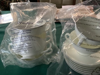 Listing 3 of 3 for WEDGEWOOD DORIC SOUP BOWLS & SAUCERS