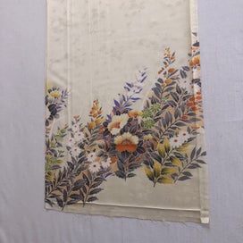 Listing 3 of 17 for Vintage Japanese Silk Fabric Piece Floral Print Kimono Panel
