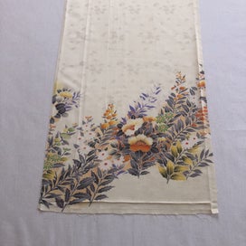Listing 2 of 17 for Vintage Japanese Silk Fabric Piece Floral Print Kimono Panel