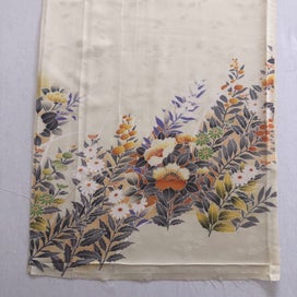 Listing 17 of 17 for Vintage Japanese Silk Fabric Piece Floral Print Kimono Panel