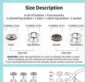 Listing 9 of 20 for $1 Everyone Deserved AS SEEN ON TV (SeMachi Hair cloth Metal Snap Fastener Set )