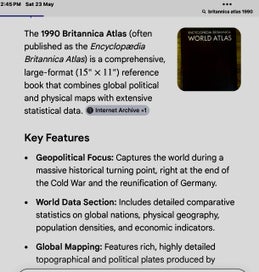 Listing 7 of 9 for Brittanica Atlas 1768/1990; Like New.