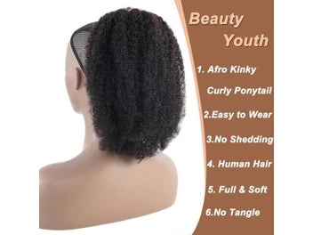 Listing 3 of 9 for Afro Puff Ponytail Extension For Black Women Synthetic Curly Bun