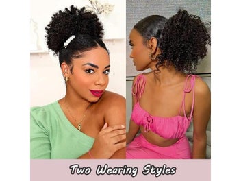 Listing 6 of 9 for Afro Puff Ponytail Extension For Black Women Synthetic Curly Bun