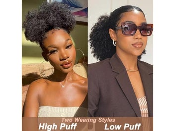 Listing 7 of 9 for Afro Puff Ponytail Extension For Black Women Synthetic Curly Bun