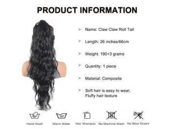 Listing 3 of 9 for 26 Inch Synthetic Wavy Layered Ponytail Extension For Women