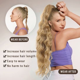 Listing 6 of 9 for 26 Inch Synthetic Wavy Layered Ponytail Extension For Women