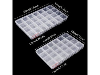 Listing 6 of 8 for Multifunctional Clear Plastic Beads Storage Organizer Box With Grids