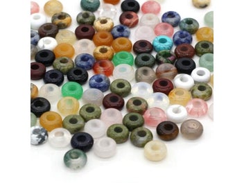 Listing 2 of 9 for 20pcs/lot Natural Stone Beads 5x10mm Hole 4mm For Jewelry Making
