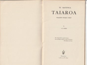 Listing 2 of 3 for Te Matenga Taiaroa, A. H. Reed, 1959
