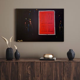 Listing 6 of 17 for ORIGINAL ACRYLIC MIXED MEDIA PAINTING - Paint it Black