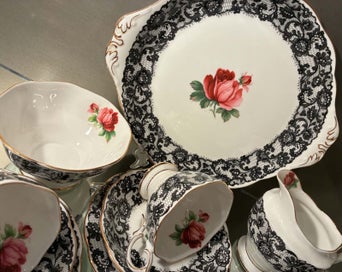 Listing 9 of 15 for BEAUTIFUL RARE ROYAL ALBERT SENORITA TEA SET 21 PIECES