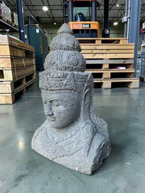Listing 4 of 9 for $1 RESERVE BUDDHA HEAD STATUE 660mm HAND CARVED STONE WAS $1095 NOW $1 RESERVE