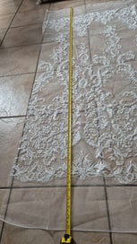 Listing 7 of 10 for Luxury Beaded Bridal Lace Fabric – 8m Ivory Embroidered Tulle