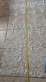 Listing 9 of 10 for Luxury Beaded Bridal Lace Fabric – 8m Ivory Embroidered Tulle