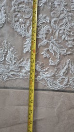 Listing 10 of 10 for Luxury Beaded Bridal Lace Fabric – 8m Ivory Embroidered Tulle
